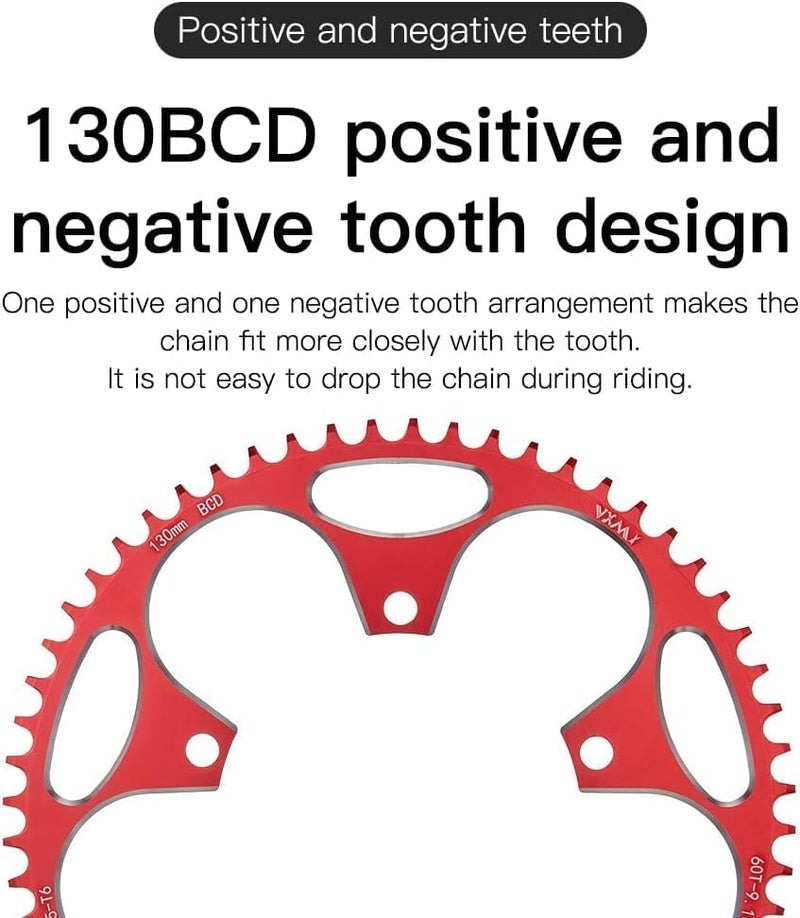 YBEKI 130BCD Chainring - CNC Machined 7075-T6 Aluminum Narrow-Wide Chainwheel for Road Bikes (38-60T Options) | 8-12 Speed Compatible | Ultra-Lightweight | Anti-Drop Design - Image 2